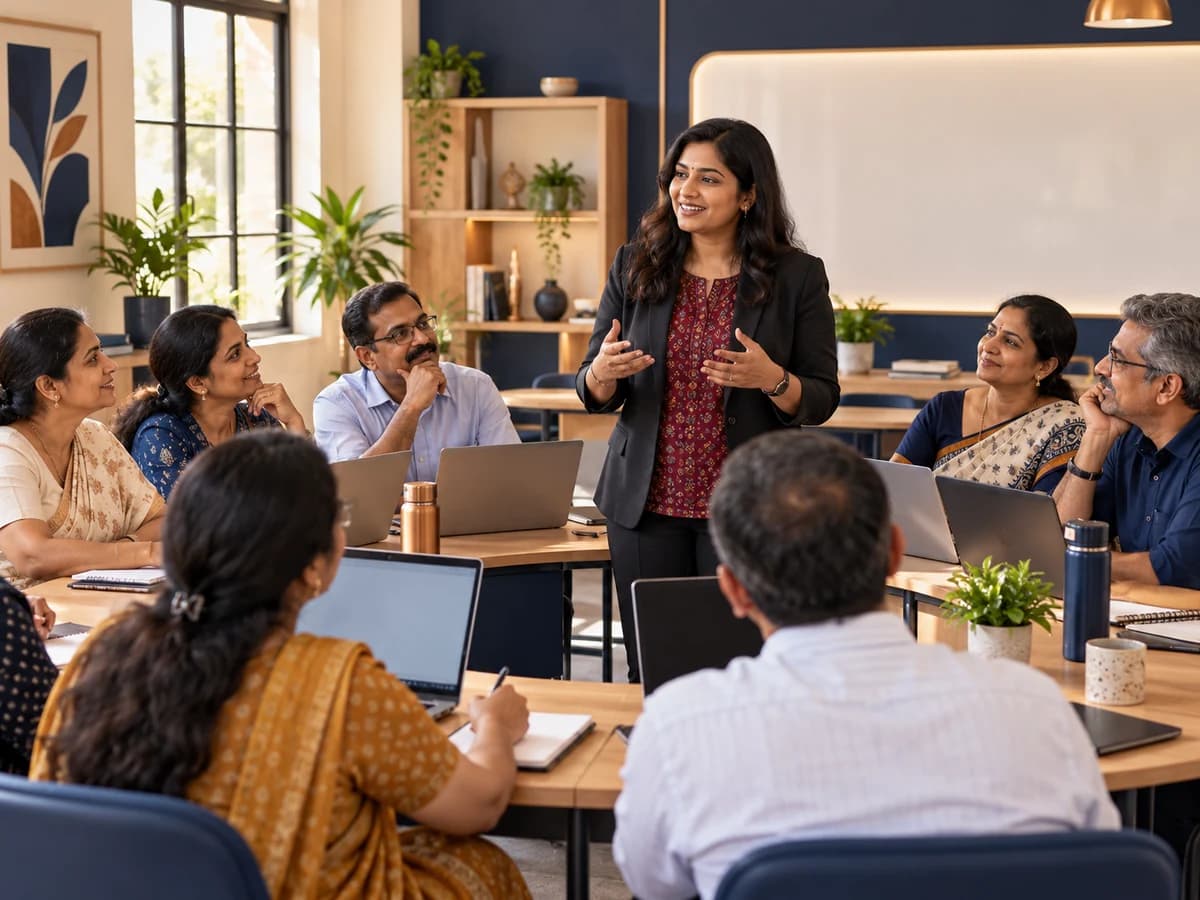 AI-generated illustrative teacher training workshop
